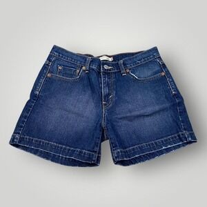 Levis 515 Shorts Womens 8 Blue Denim Mid Rise 5 Pocket Stretch‎ Dark Wash Casual